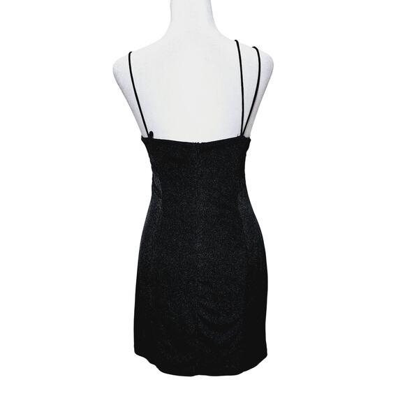 Juniper Blu Y2K Black Mini Dress Size S Spaghetti Strap Keyhole Party Club - Picture 3 of 8